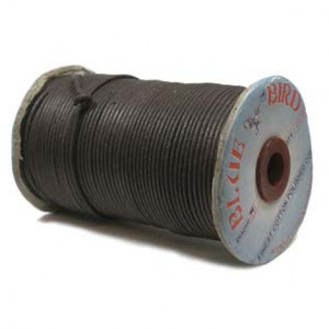 1mm Brown Lightly Waxed Cotton Cord - 100m Spool