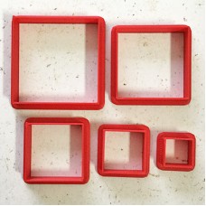 Set of 5 Polymer Clay Cutters - Square