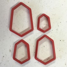 Set of 4 Irregular Hexagons Polymer Clay Cutters 