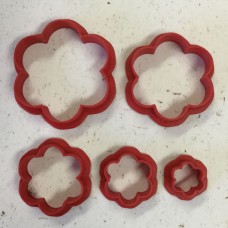 Set of 5 - Six Petal Flowers Clay Cutters