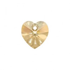 10mm Swarovski Xilion Crystal Hearts - Crystal Golden Shadow