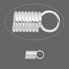 11x5.5mm (3.5mm ID) Silver Pl Steel Coil Cord Ends