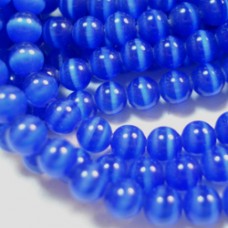 4mm Royal Blue Cats Eye Beads