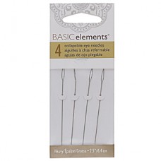 2.5" (62.5mm) Beadsmith Heavy Collapsible Eye Beading Needles - 4 needles per pack