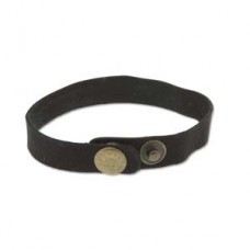 225x13mm Black Leather Cuff Bracelets with Brass Snaps