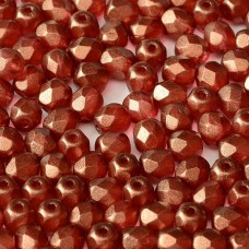4mm Czech Firepolish Beads - Crystal Golden Touch Razzamatazz