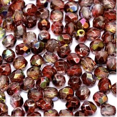 4mm Czech Firepolish Beads - Crystal Magic Wine