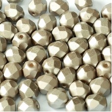 4mm Czech Firepolish Beads - Pastel Light Brown  - Pack of 50