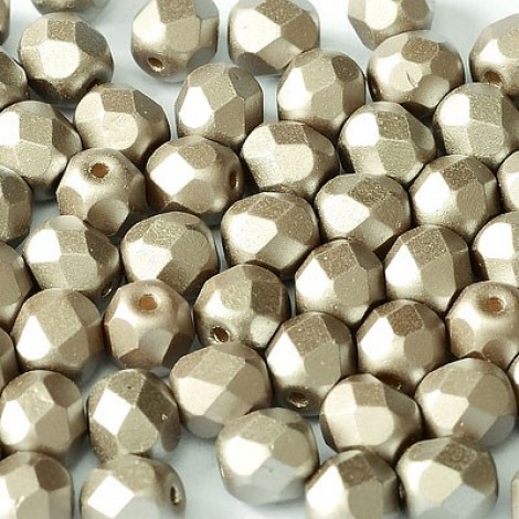 4mm Czech Firepolish Beads - Pastel Light Brown - Pack of 50 4mm Czech Firepolish Beads - Pastel Light Brown - Pack of 50