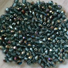 4mm Czech Firepolish Beads - Twilight Montana Blue - Pack of 50