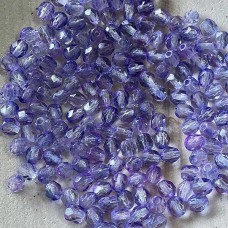 4mm Czech Firepolish Beads - Coated Ultraviolet - Pack of 50