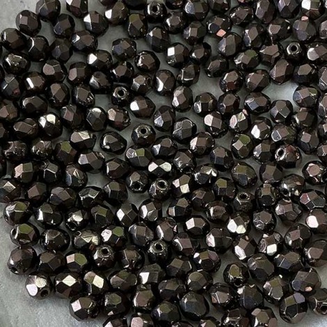 4mm Czech Firepolish Beads - Chocolate Bronze - Pack of 50