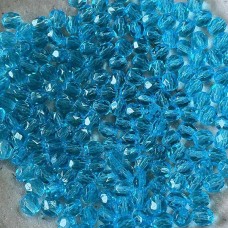 4mm Czech Firepolish Beads - Aquamarine - Pack of 50