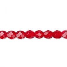 6mm Ruby Red Fire Polished Beads