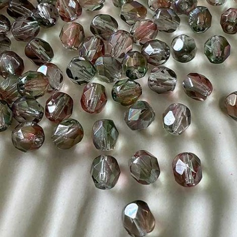 6mm Amethyst Aurum Czech Fire Polished Beads - Pack of 20