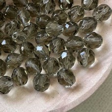 8mm Black Diamond Czech Fire Polish Glass Beads - Pack of 20