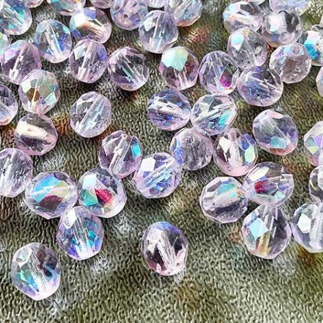 8mm Czech Firepolish Beads - Alexandrite AB - Pack of 20