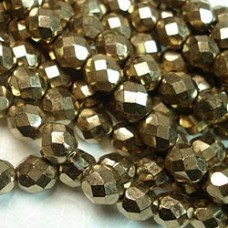 8mm Czech Bronze Fire Polished Beads - Pack of 20