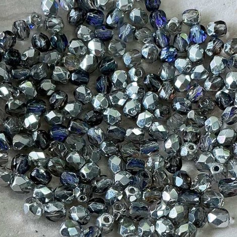 4mm Czech Fire-Polished Beads - Heliotrope - Pack of 50