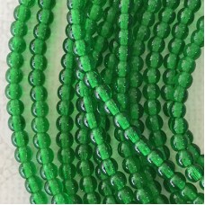 4mm Emerald Czech Round Beads