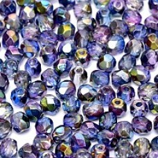 4mm Czech Firepolish Beads - Crystal Magic Blue
