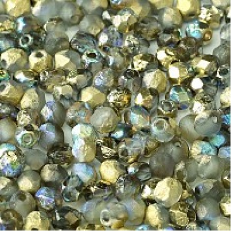 4mm Czech Firepolish Beads - Etched Golden Rainbow - Pack of 50 4mm Czech Firepolish Beads - Etched Golden Rainbow - Pack of 50