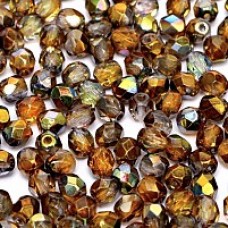 4mm Czech Firepolish Beads - Crystal Magic Copper