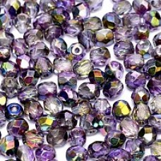 4mm Czech Firepolish Beads - Crystal Magic Purple