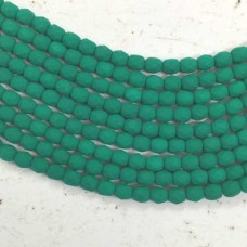 4mm Czech Firepolish Beads - Neon Emerald - Pack of 50