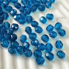 6mm Capri Czech Glass Fire-Polished Beads - Pack of 20