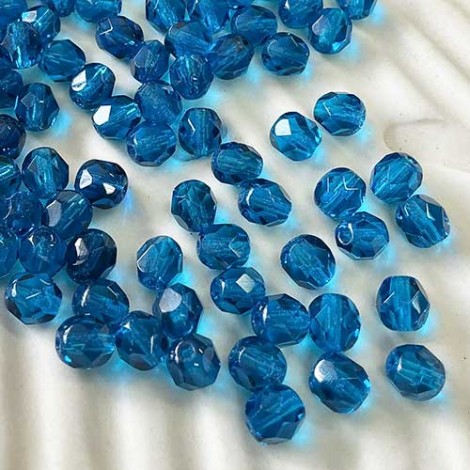 6mm Capri Czech Glass Fire-Polished Beads - Pack of 20