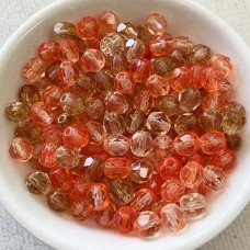 6mm Czech Firepolish Beads - Hurricane Autumn Wonder - Pack of 20