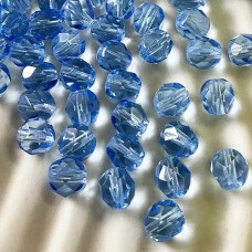 6mm Czech Firepolish Round Beads - Light Sapphire - Pack of 20