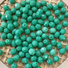 6mm Czech Firepolish Beads - Green Turquoise - Pack of 20