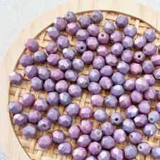 6mm Czech Firepolish Beads - Luster Opaque Amethyst - Pack of 20