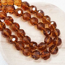 10mm Faceted Topaz Glass Beads - Strand (32 beads)