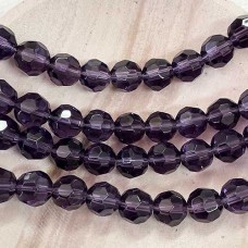 8mm Faceted Glass Round Beads - Tanzanite - Per Strand