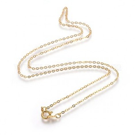 18" (46cm) Gold Colour Plated Nickel Free 1.5mm fine Necklace Chain with Clasp