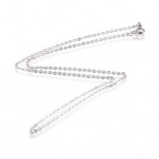 18" (45cm) Platinum Colour Nickel Free Silver 1.5mm Fine Necklace Chain - Pack of 2