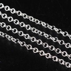 2mm Silver Plated Iron Rolo Unsoldered Cross Chain