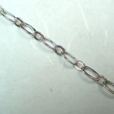 3.3mm Nickel Silver Plated Flattened Long & Short Chain