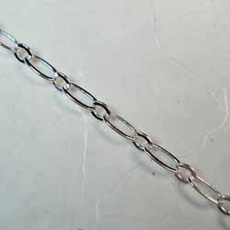 3.3mm Silver Plated Flattened Long & Short Chain