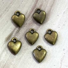 11x14mm Nickel Free Tibetan Bronze Heart Drops - Pack of 10