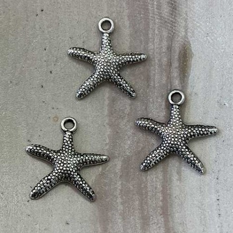 19mm Tibetan Style Ant Silver Starfish Charm - Pack of 10 19mm Tibetan Style Ant Silver Starfish Charm - Pack of 10