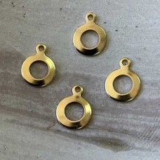 10mm Open Circle Drop with Loop - Gold Plated - Pack of 10