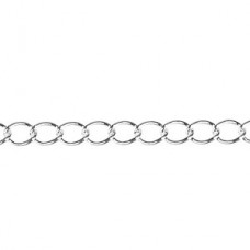 7x5mm Silver Plated Anti-Tarnish Medium Curb Chain