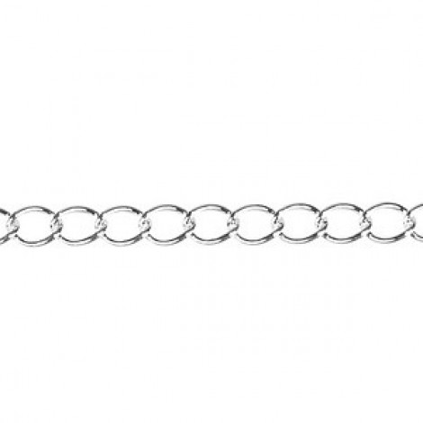 7x5mm Silver Plated Anti-Tarnish Medium Curb Chain