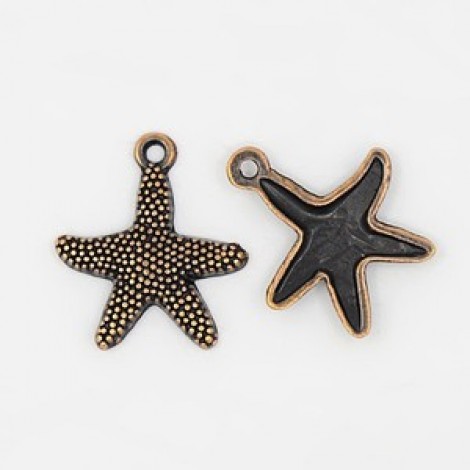 21x19mm Ant Copper Plated Starfish Charm - Pack of 10 21x19mm Ant Copper Plated Starfish Charm - Pack of 10