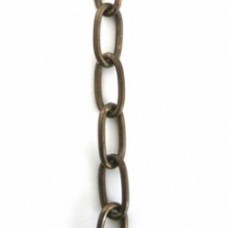 6x11.5mm Vintaj Natural Brass Elongated Oval Chain - Per 30cm