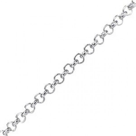 4.5mm Nickel Silver Plated Rollo Chain - Per metre 4.5mm Nickel Silver Plated Rollo Chain - Per metre